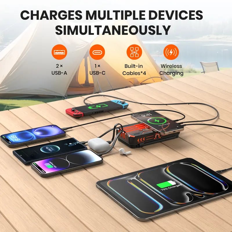 Outdoor Foldable Solar Large Capacity Charger Mobile Power Bank