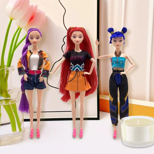 🔥Cosplay Kpop Demon Hunters Dolls Moveable Joint Collectible Figure 3 Pieces