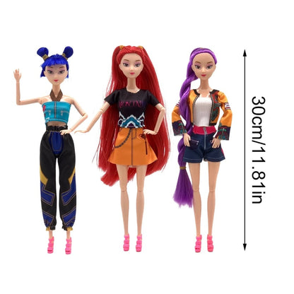 🔥Cosplay Kpop Demon Hunters Dolls Moveable Joint Collectible Figure 3 Pieces