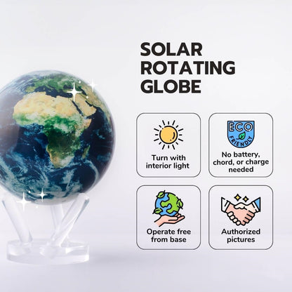 Solar-Powered Rotating Globe with Clouds