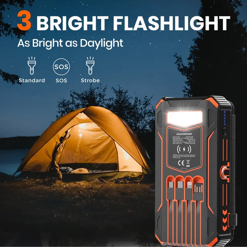 Outdoor Foldable Solar Large Capacity Charger Mobile Power Bank