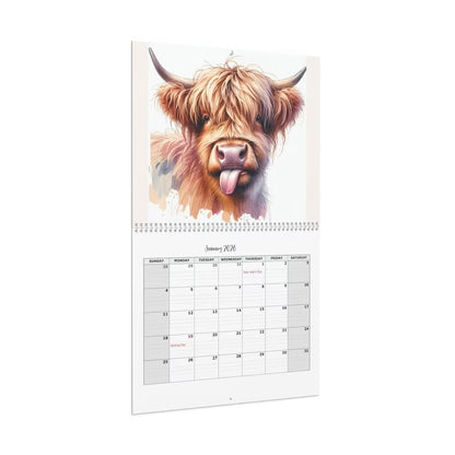 Highland Cow Calendar 2026