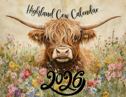 Highland Cow Calendar 2026