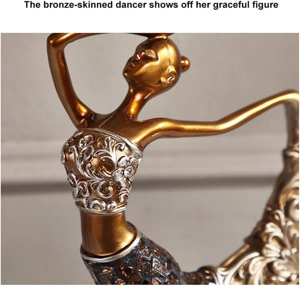 Elegant Vintage Peacock Dancer Sculptures - Set of 3