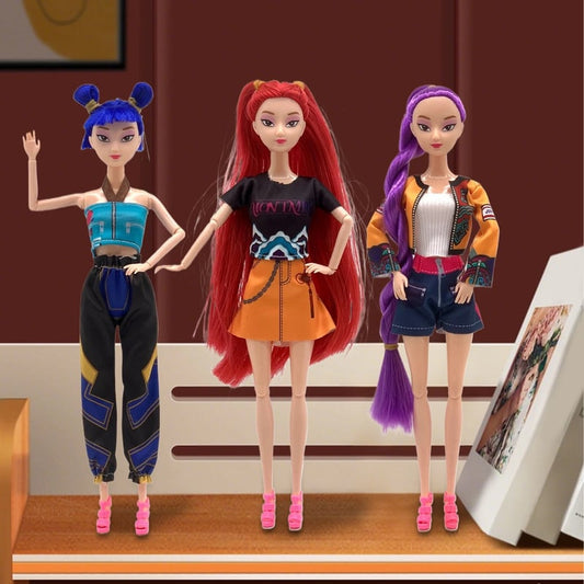 🔥Cosplay Kpop Demon Hunters Dolls Moveable Joint Collectible Figure 3 Pieces