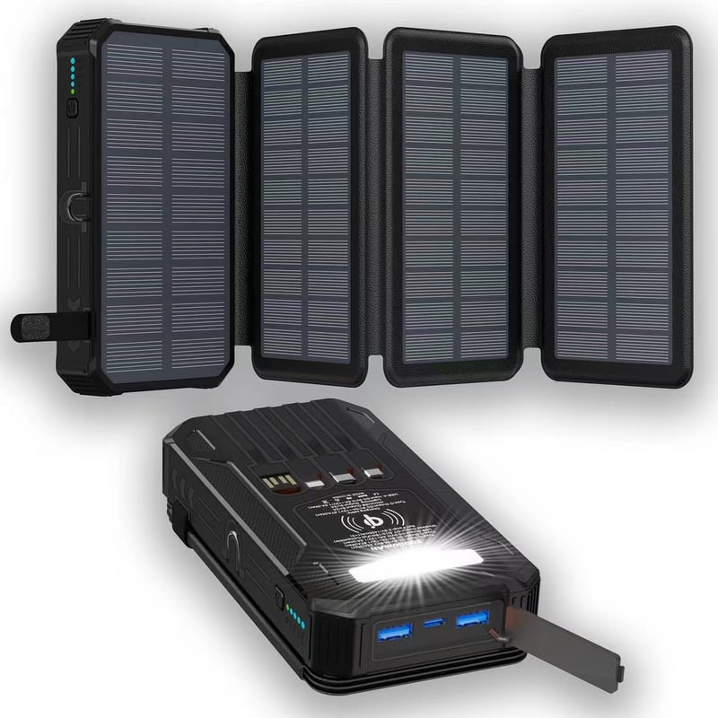 Outdoor Foldable Solar Large Capacity Charger Mobile Power Bank